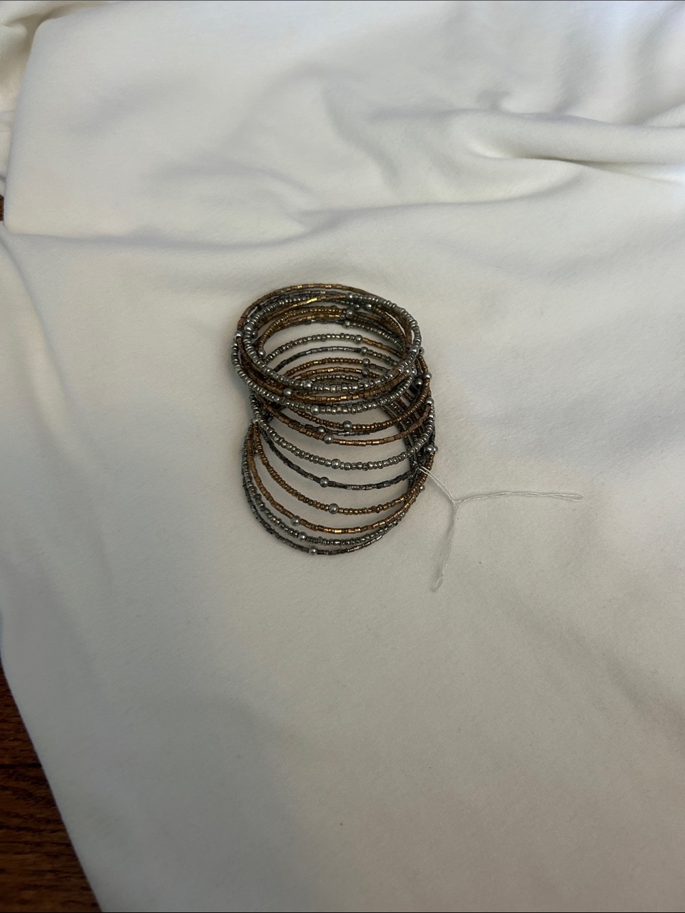 Source Unknown Gold and Gunmetal Layered Bangle Set